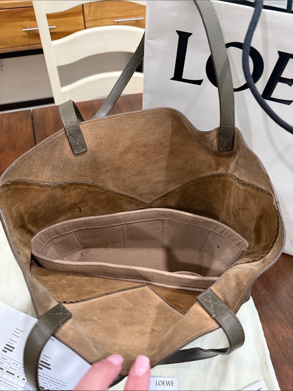 Loewe Medium Puzzle Fold Tote with organizer, receipt, dust bag, & gift bag - Picture 12 of 16